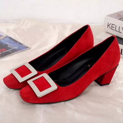 RV Shallow mouth Block heel Shoes Women--045